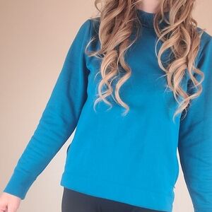 Nike DriFit Golf Turquoise Blue Zipper Back Mock Neck Pullover Size Small